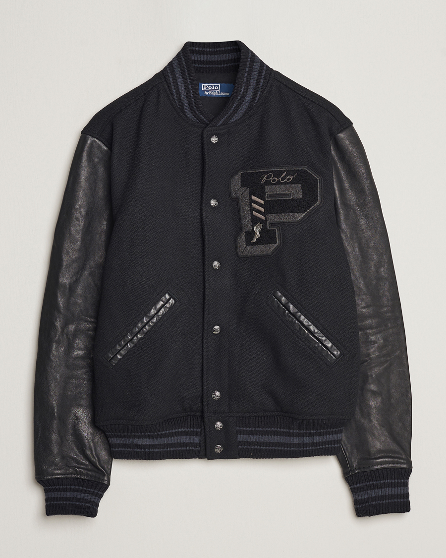 Men | Coats & Jackets | Polo Ralph Lauren | Varsity Lined Bomber Jacket Polo Black
