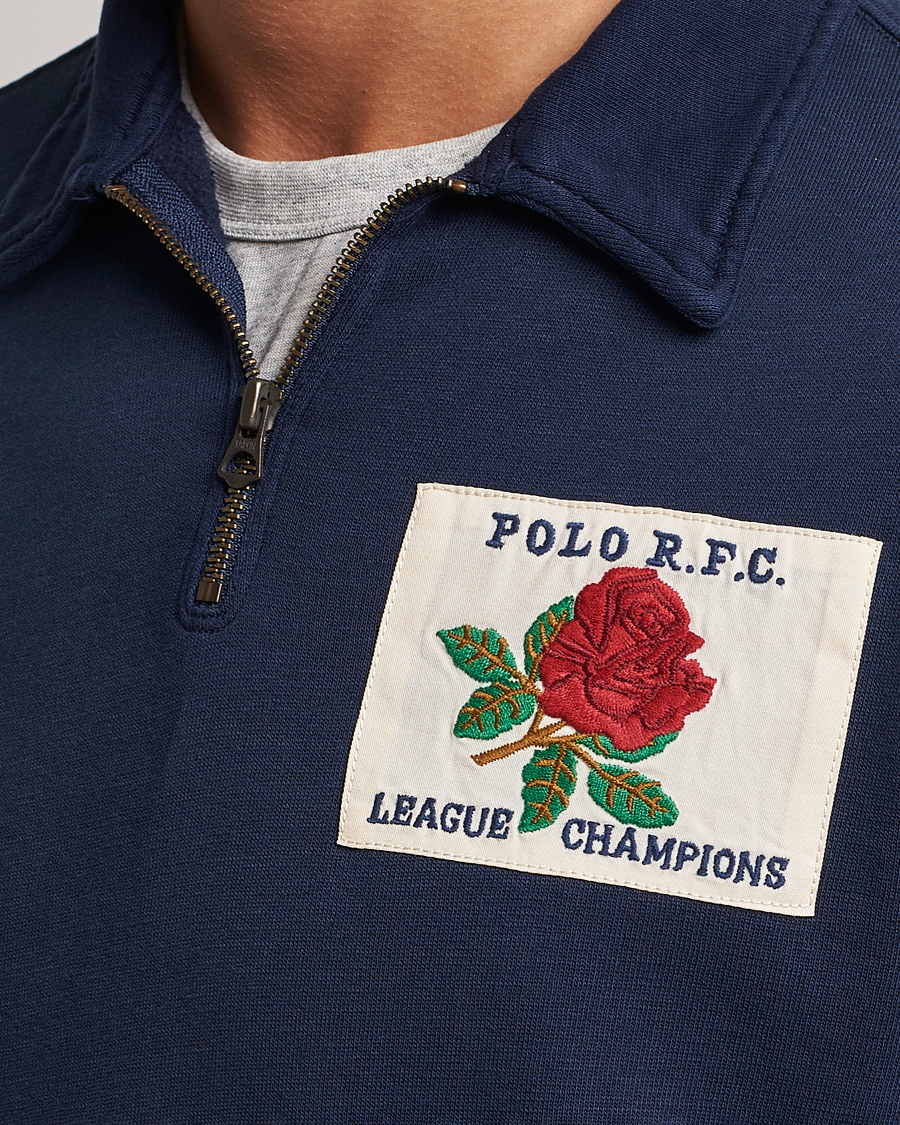 Men | Sweaters & Knitwear | Polo Ralph Lauren | Logo Cotton Half Zip Cruise Navy