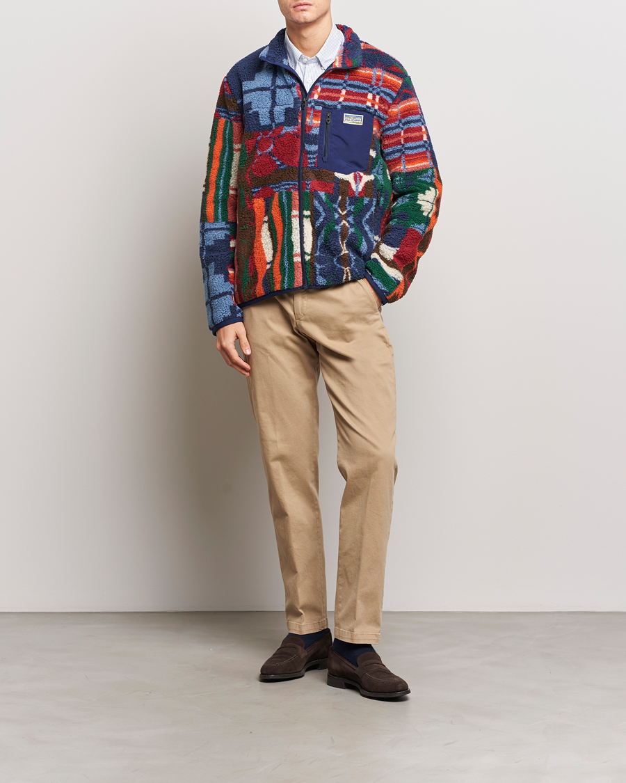 Men | Sweaters & Knitwear | Polo Ralph Lauren | Pinelodge Pile Patchwork Full Zip Multi
