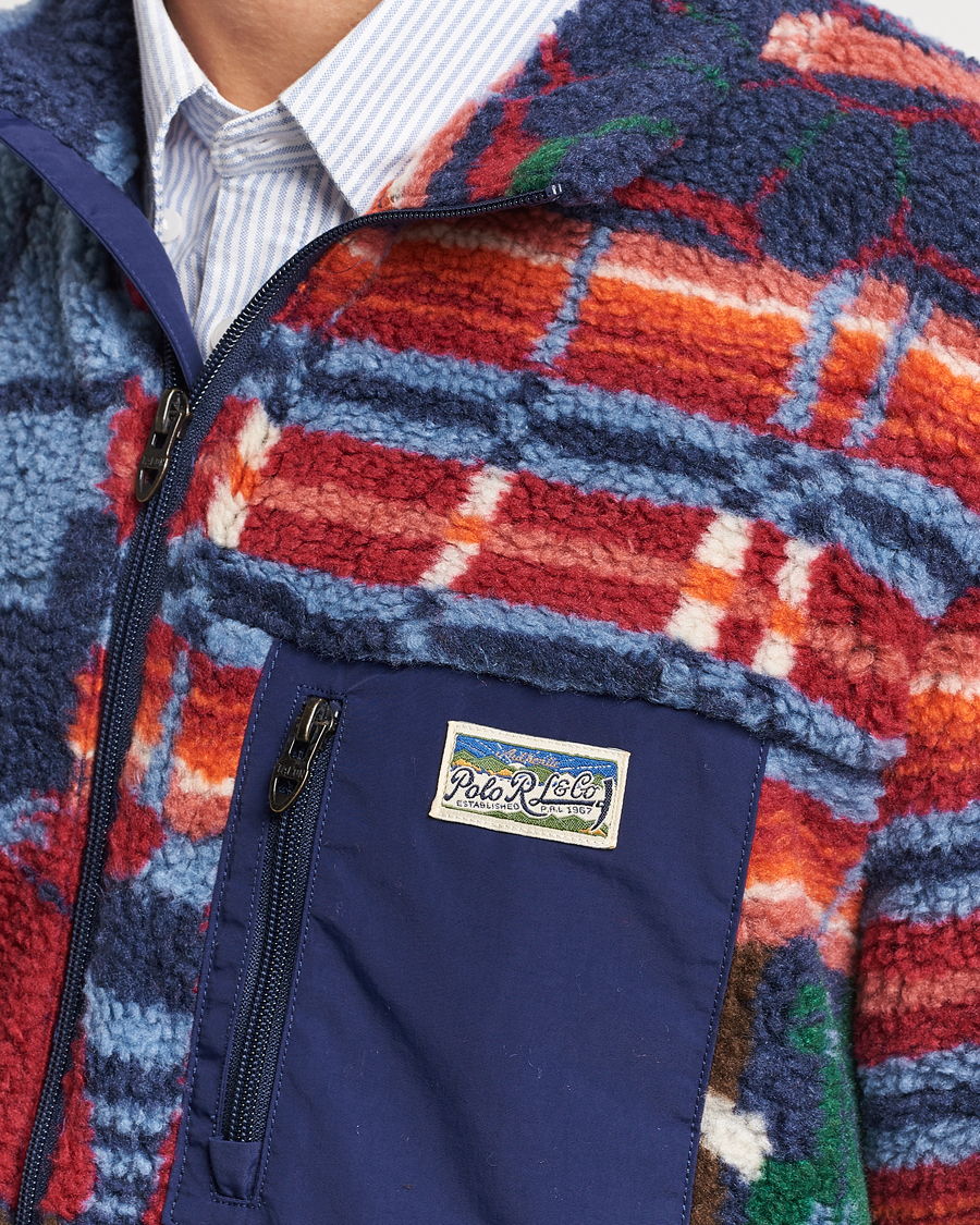 Men | Sweaters & Knitwear | Polo Ralph Lauren | Pinelodge Pile Patchwork Full Zip Multi