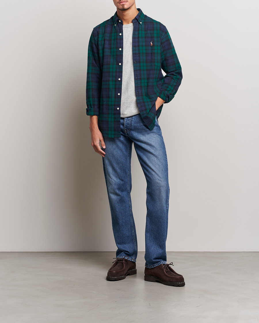 Polo Ralph Lauren Custom Fit Checked Shirt Navy/Green at