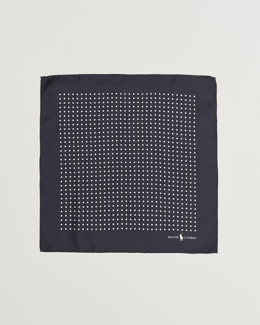 Men |  | Polo Ralph Lauren | Silk Dot Pocket Square Navy/White