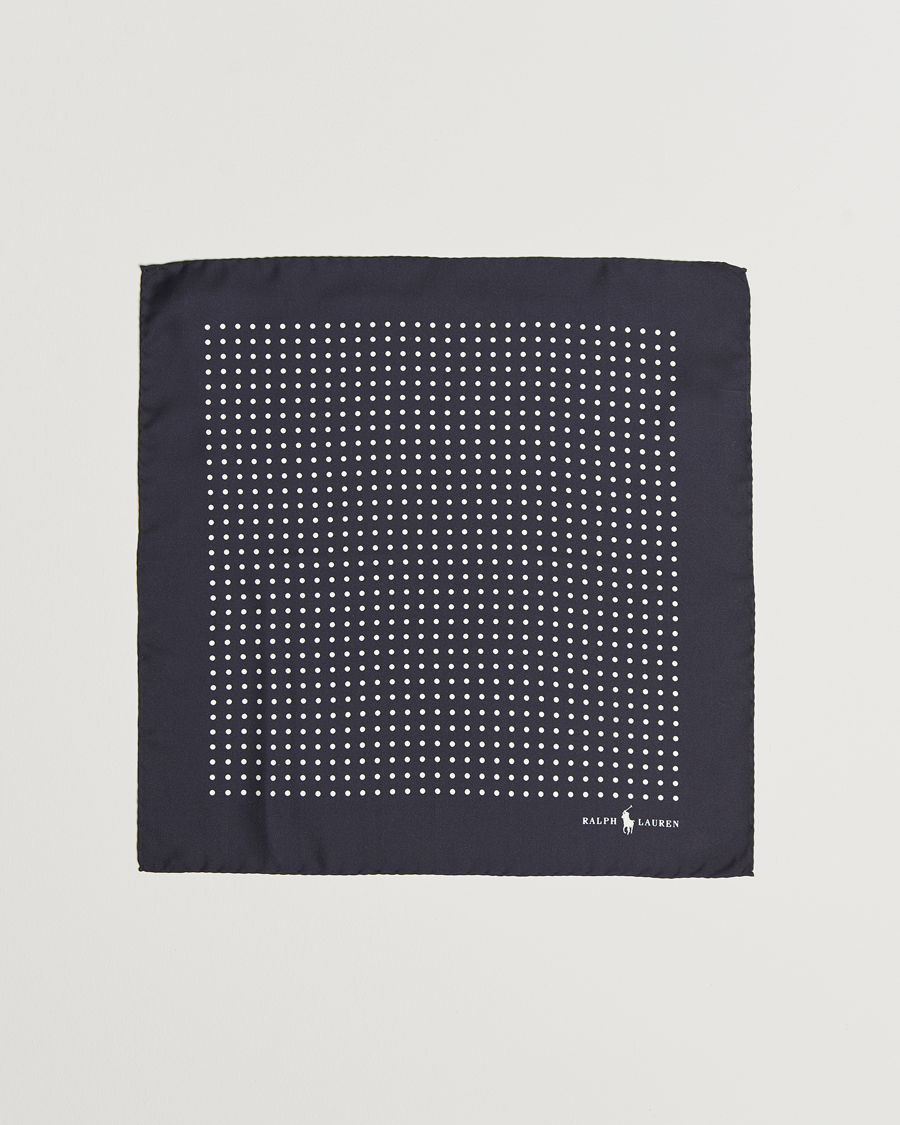 Men | Pocket Squares | Polo Ralph Lauren | Silk Dot Pocket Square Navy/White