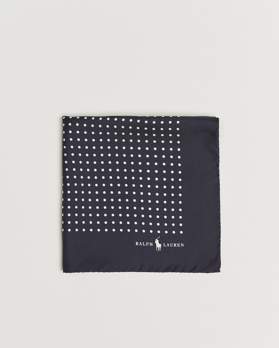 Men | Pocket Squares | Polo Ralph Lauren | Silk Dot Pocket Square Navy/White