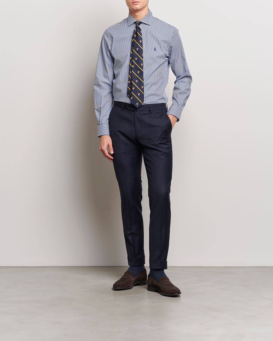 Men | Shirts | Polo Ralph Lauren | Poplin Striped Dress Shirt Royal/White