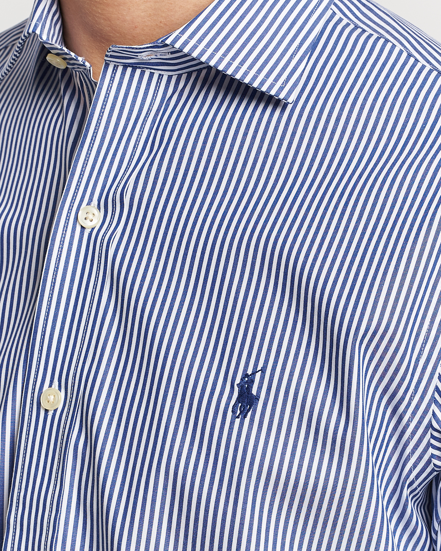 Men | Shirts | Polo Ralph Lauren | Poplin Striped Dress Shirt Royal/White