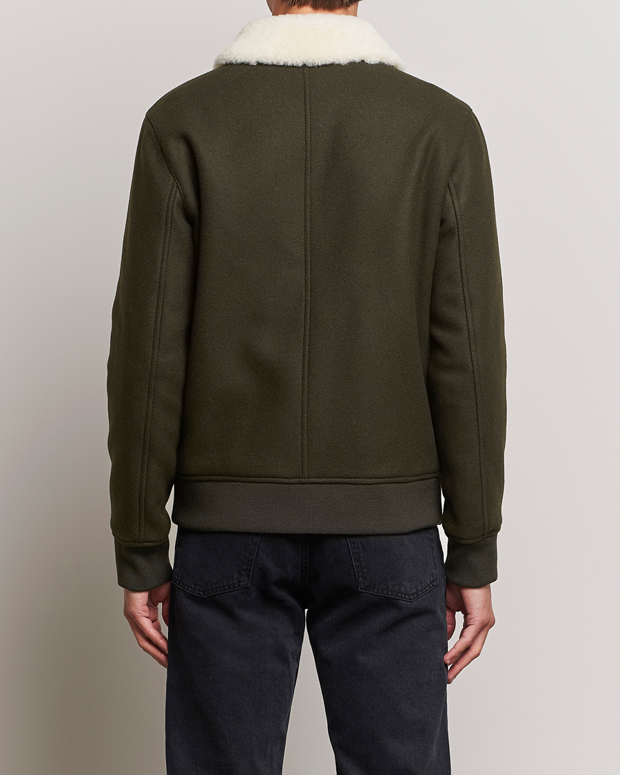 Men | Coats & Jackets | A.P.C. | Ben Shearling Bomber Jacket Dark Green