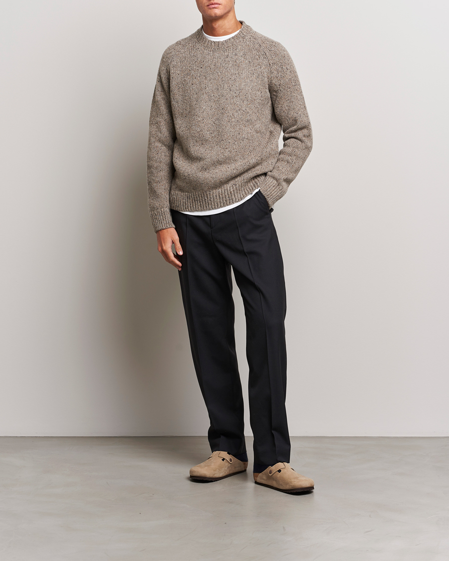 Men | Sweaters & Knitwear | A.P.C. | Harris Wool Knitted Crew Neck Sweater Taupe