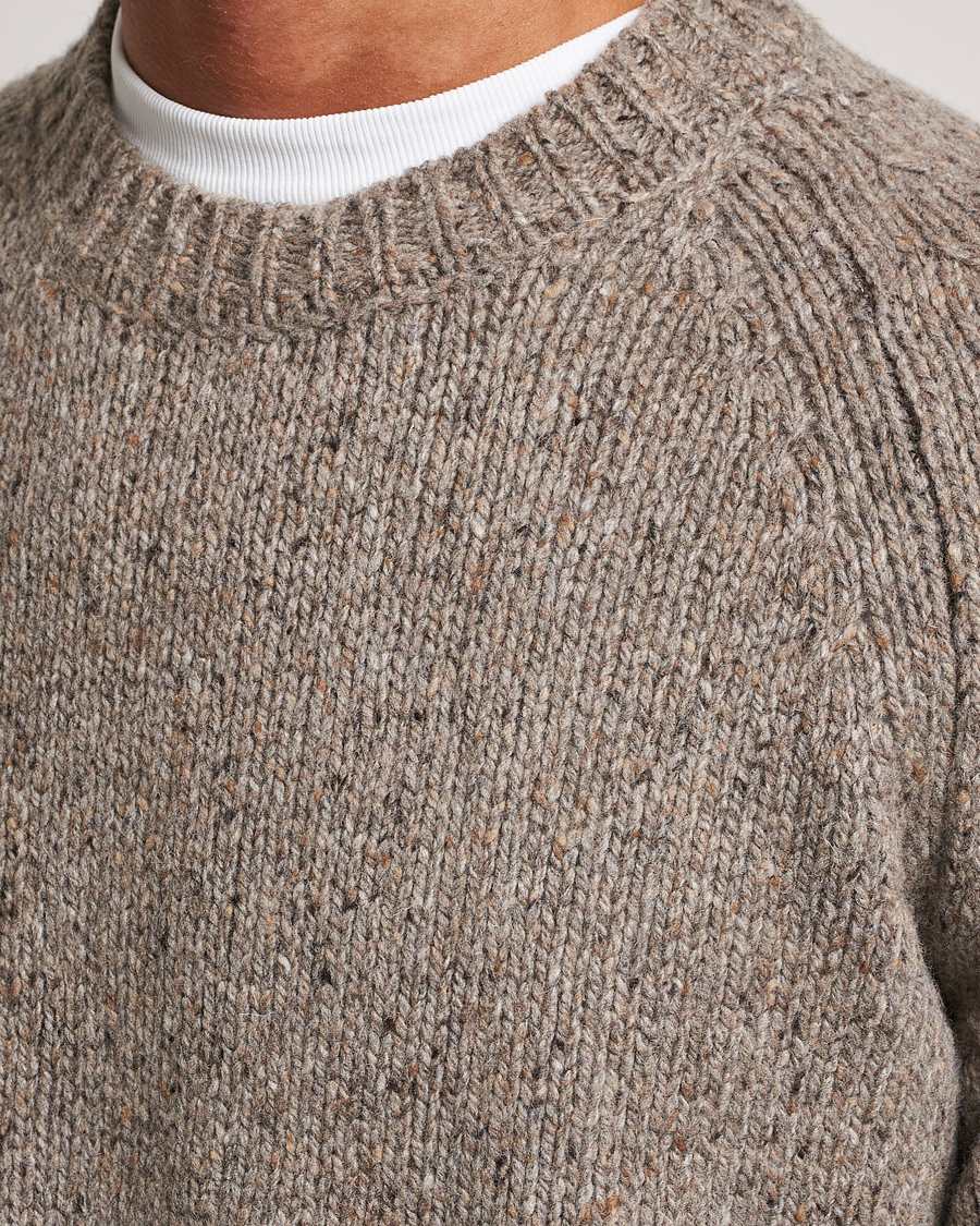 Men | Sweaters & Knitwear | A.P.C. | Harris Wool Knitted Crew Neck Sweater Taupe