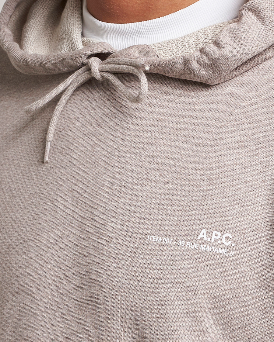 Men | Sweaters & Knitwear | A.P.C. | Item Hoodie Beige Chine
