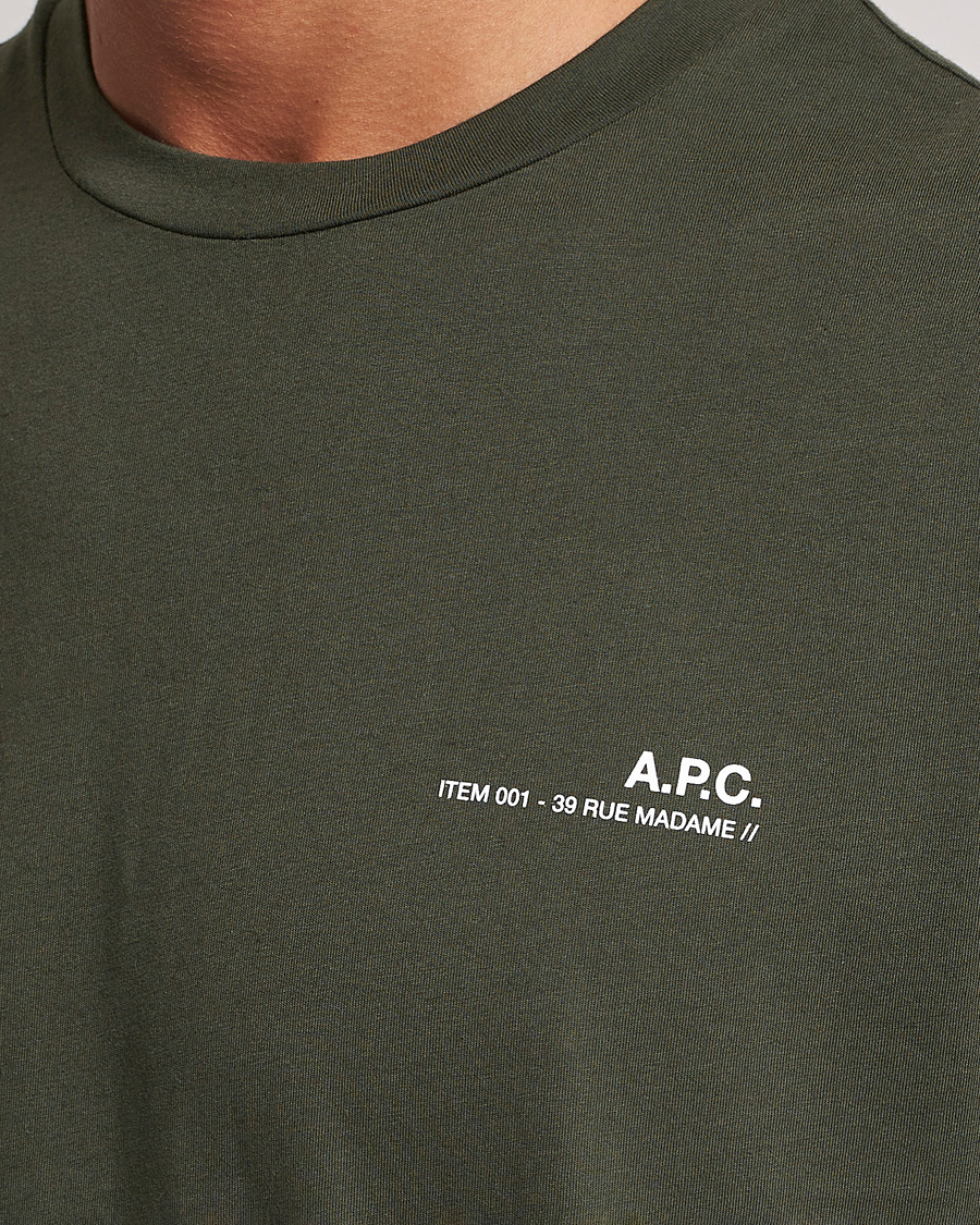 Men | T-Shirts | A.P.C. | Item Short Sleeve T-Shirt Kaki