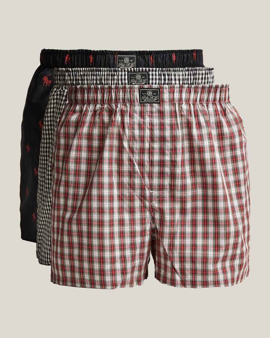 Men | Underwear & Socks | Polo Ralph Lauren | 3-Pack Woven Boxer Multi