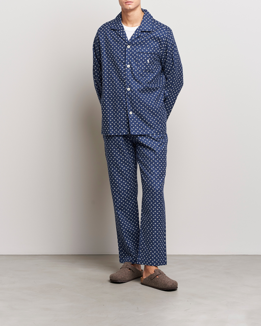 Men | Pyjamas & Robes | Polo Ralph Lauren | Flannel Paisley Pyjama Set Navy