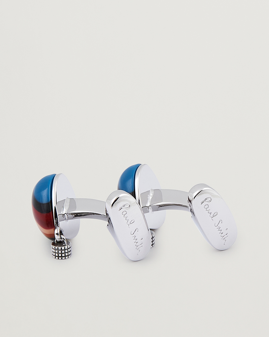 Men | Paul Smith Air Ballon Stripe Cufflink Silver | Paul Smith | Air Ballon Stripe Cufflink Silver