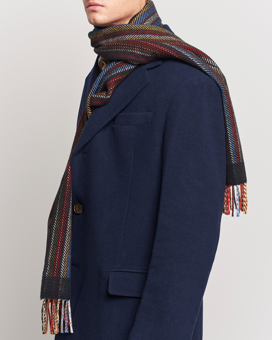 Men |  | Paul Smith | Wool/Cashmere Stripe Herringbone Scarf Multi