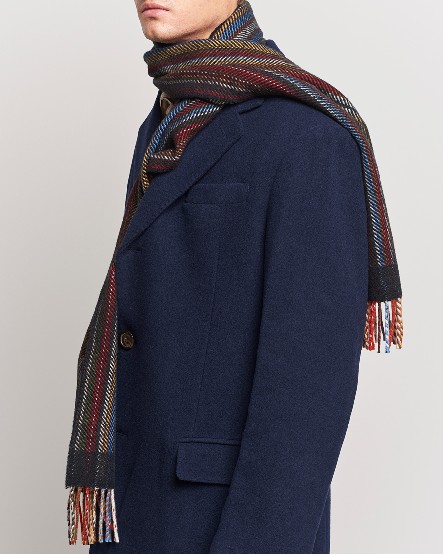 Men | Paul Smith Wool/Cashmere Stripe Herringbone Scarf Multi | Paul Smith | Wool/Cashmere Stripe Herringbone Scarf Multi