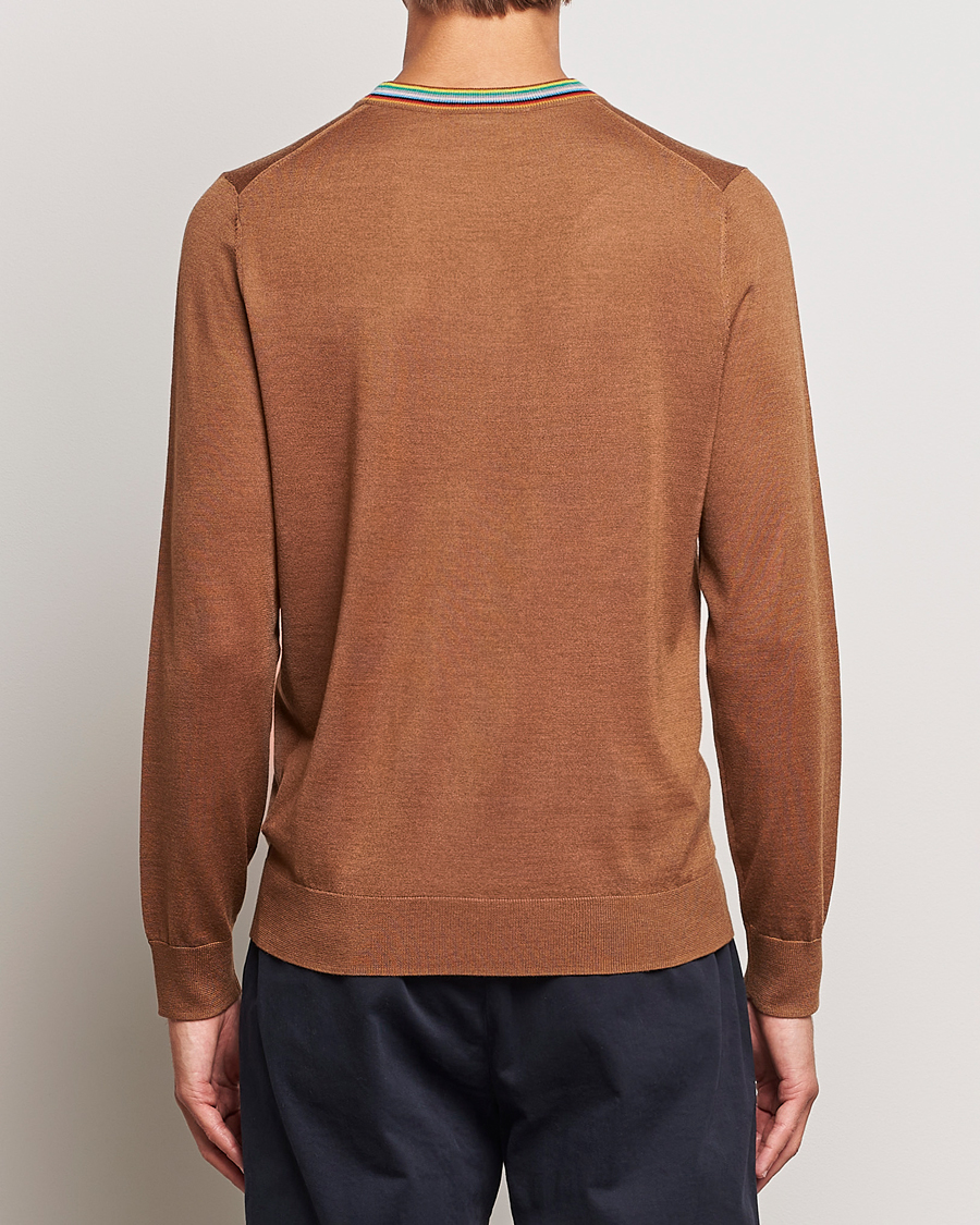 Men | Sweaters & Knitwear | Paul Smith | Wool/Silk Knitted Crew Neck Brown