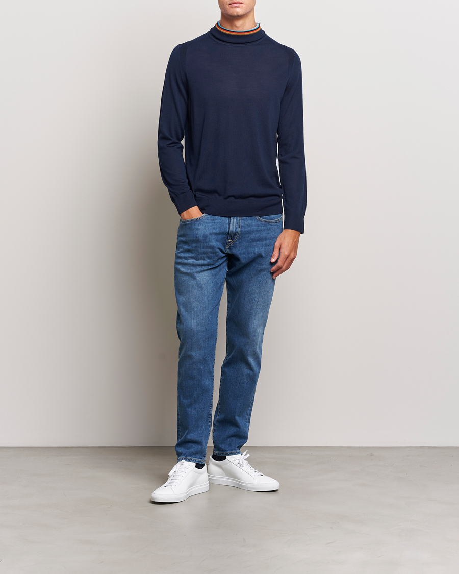 Men | Sweaters & Knitwear | Paul Smith | Merino Wool Knitted Polo Navy