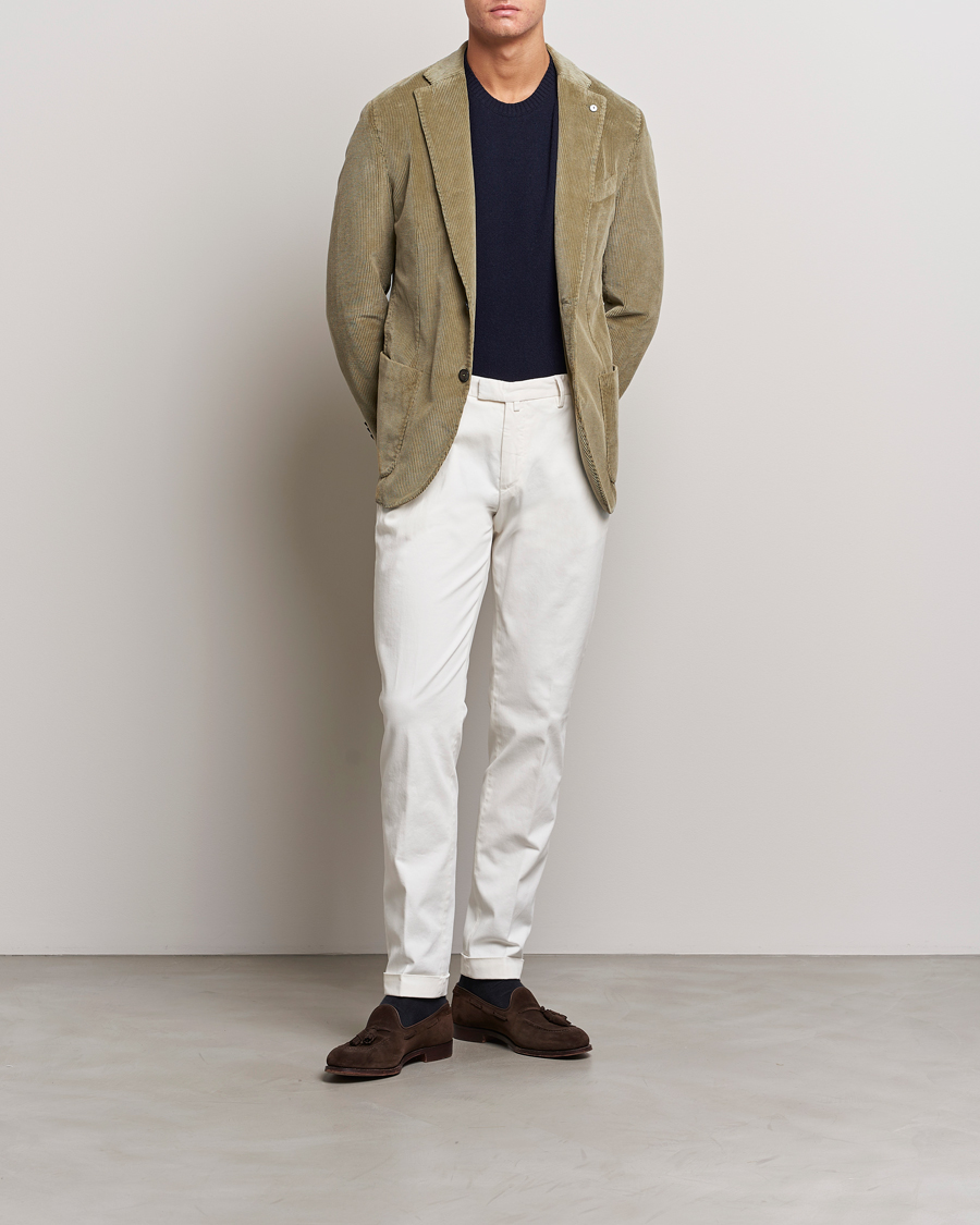 Men | Trousers | Briglia 1949 | Slim Fit Cotton Stretch Chino Off White