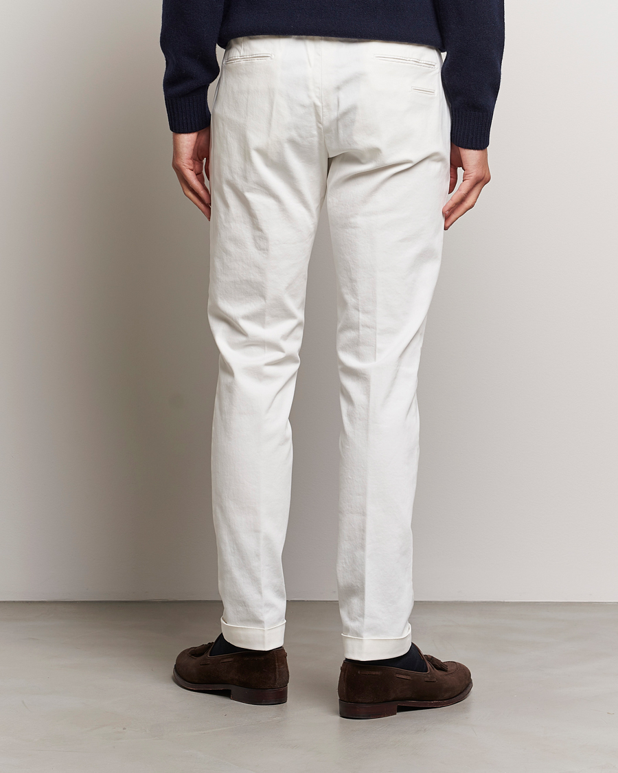 Men | Trousers | Briglia 1949 | Slim Fit Cotton Stretch Chino Off White