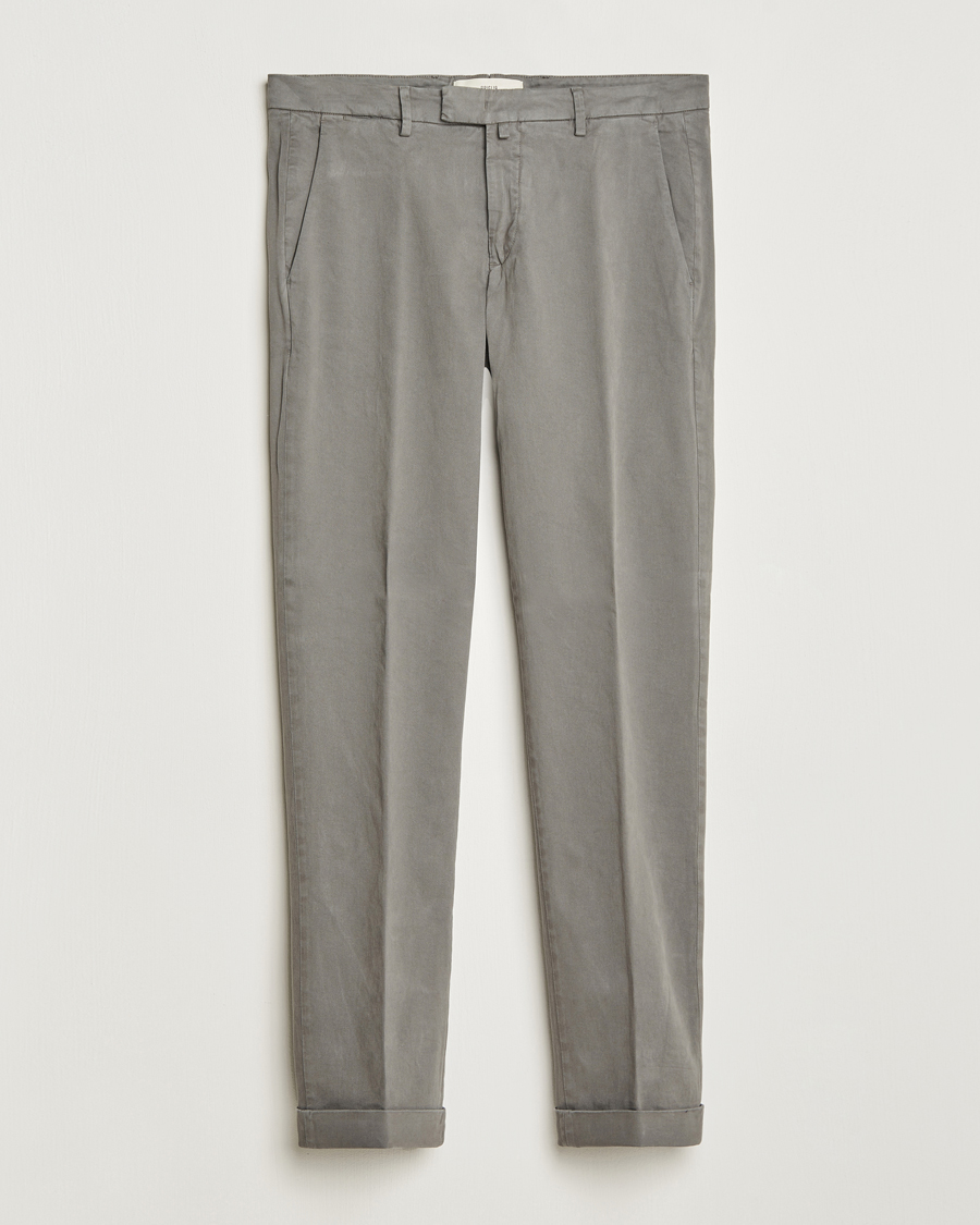 Men | Briglia 1949 | Briglia 1949 | Slim Fit Cotton Stretch Chino Grey