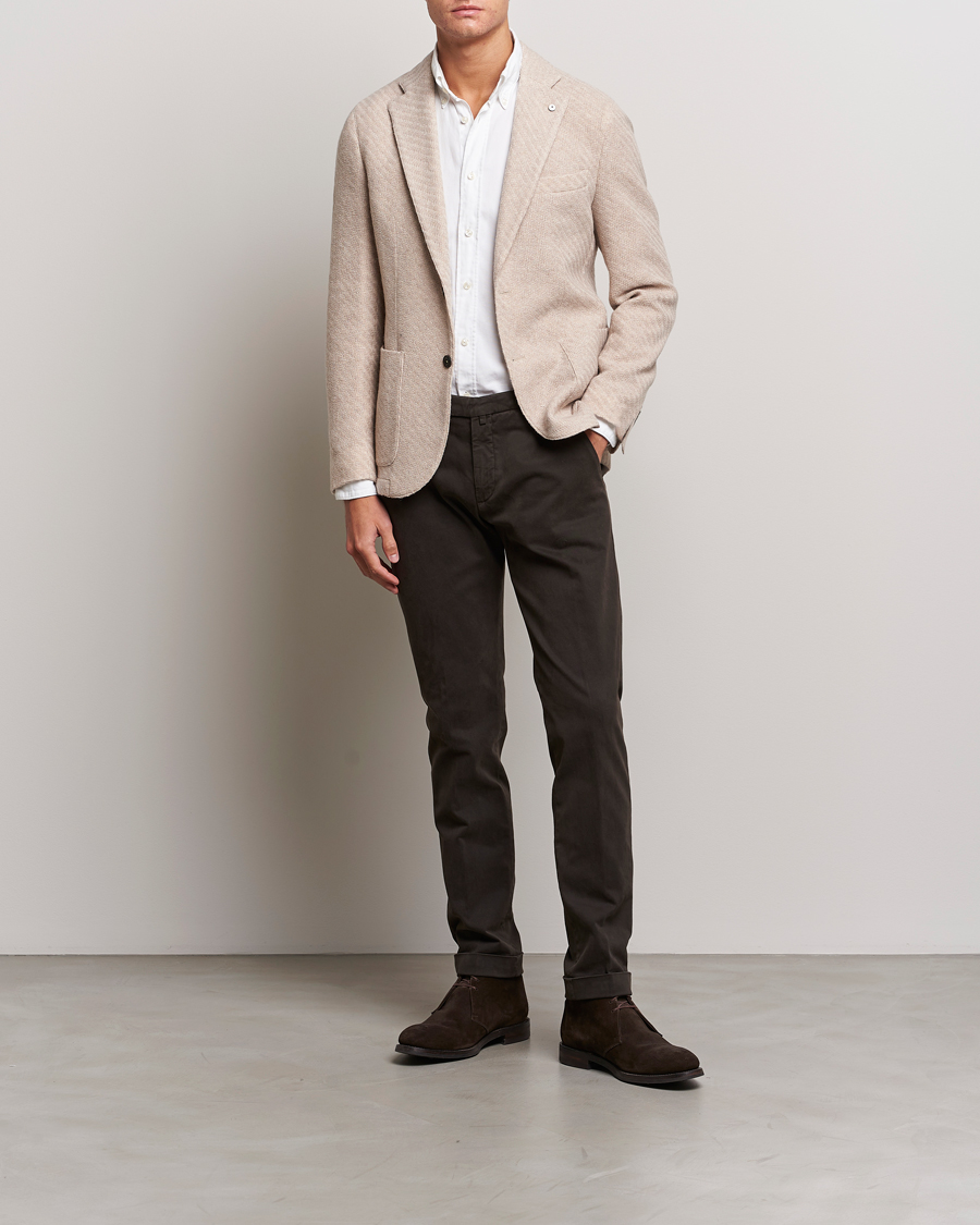 Men | Trousers | Briglia 1949 | Slim Fit Cotton Stretch Chino Dark Brown