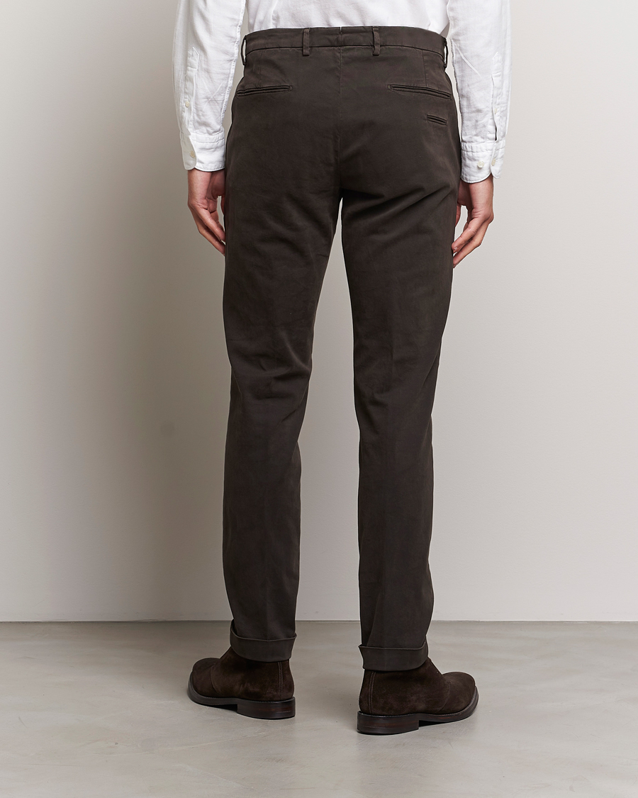 Men | Trousers | Briglia 1949 | Slim Fit Cotton Stretch Chino Dark Brown