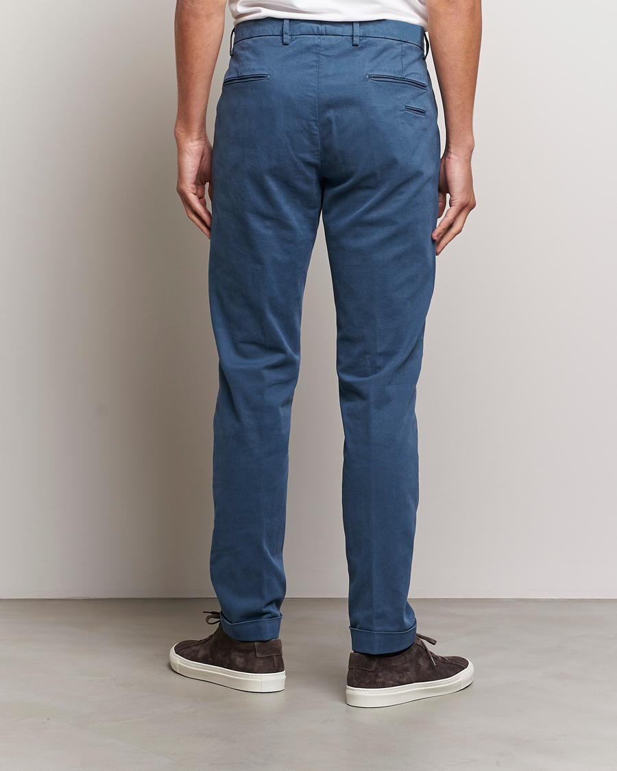 Men | Trousers | Briglia 1949 | Slim Fit Cotton Stretch Chino Steel Blue