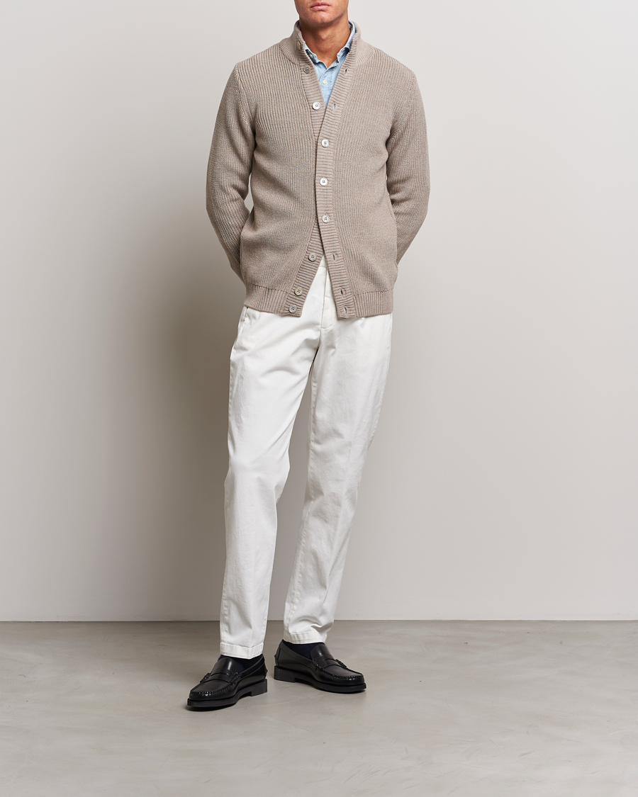 Men | Trousers | Briglia 1949 | Soho Tailored Easy Fit Chino Off White
