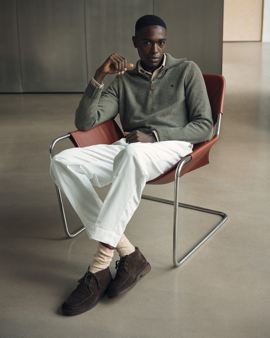 Men | Trousers | Briglia 1949 | Soho Tailored Easy Fit Chino Off White