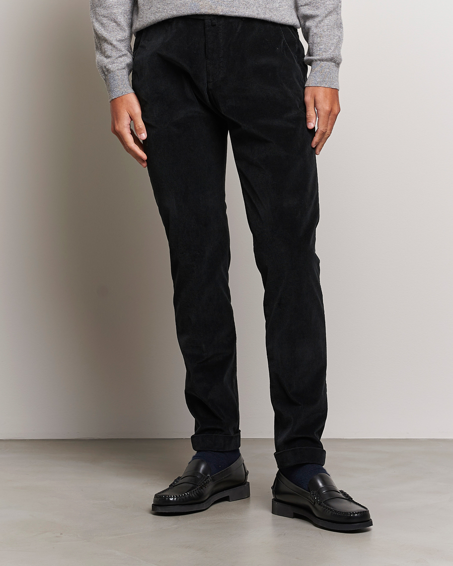 Men | Corduroy Trousers | Briglia 1949 | Slim Fit Corduroy Trousers Black