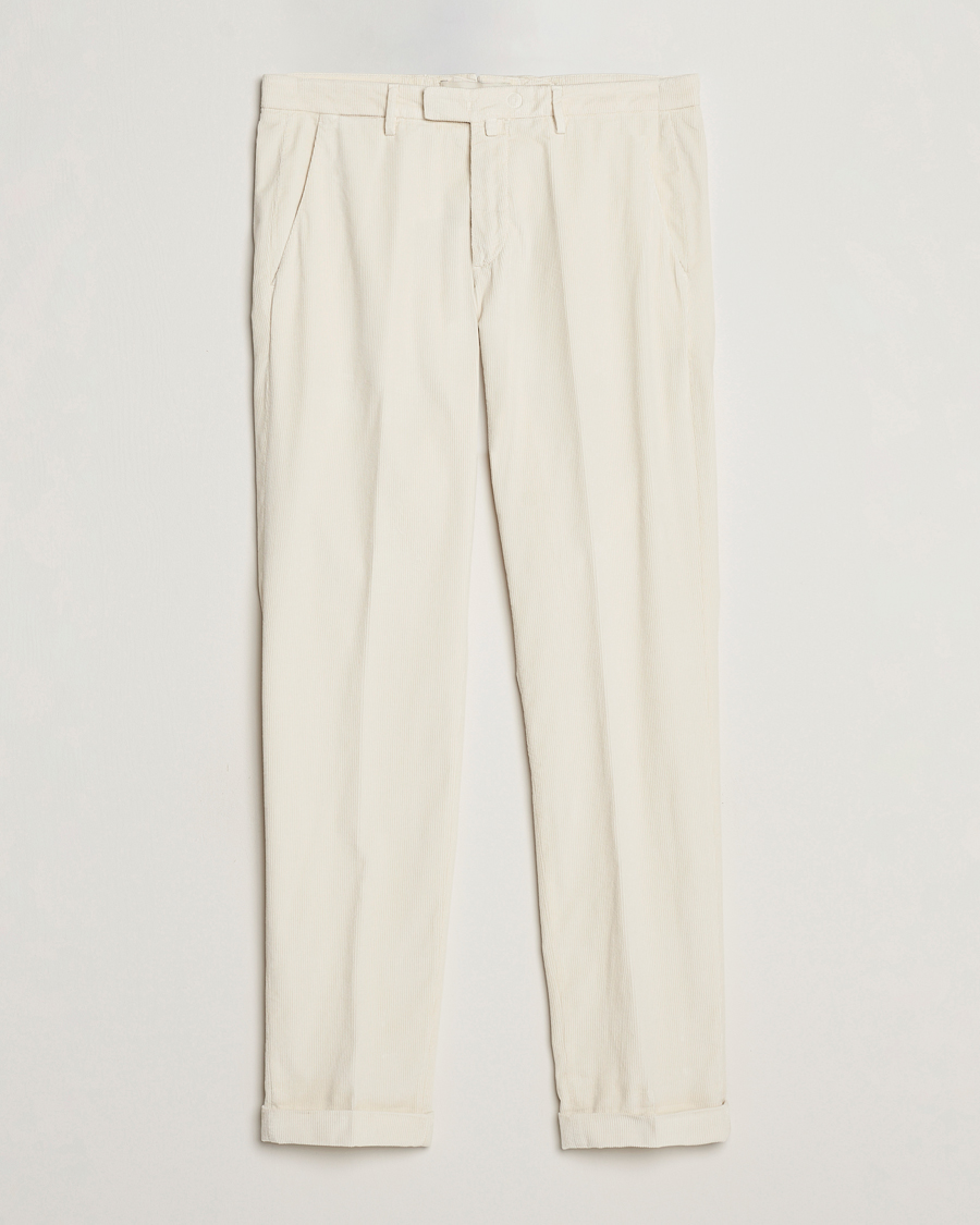 Men | Trousers | Briglia 1949 | Slim Fit Corduroy Trousers Off White