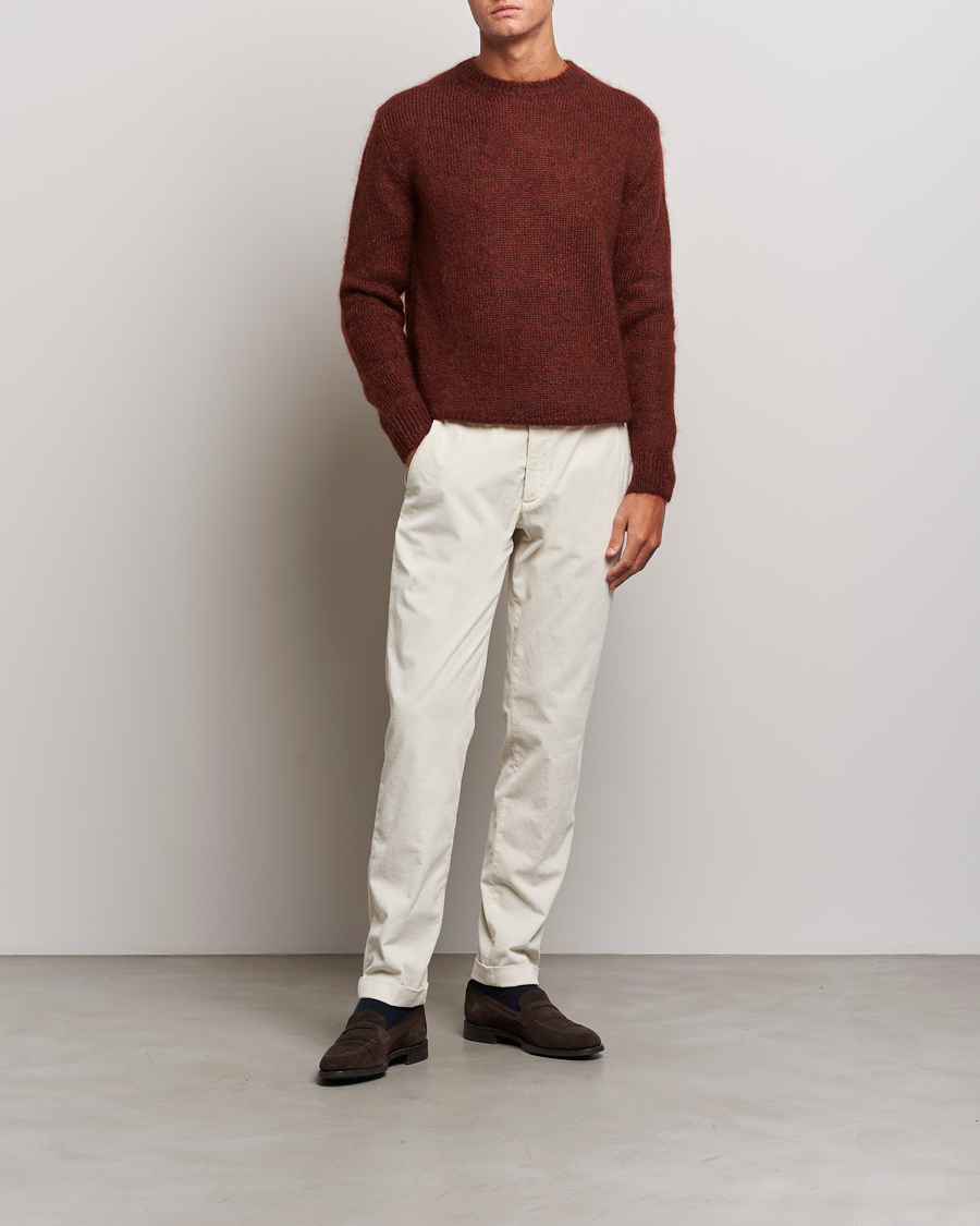 Men | Trousers | Briglia 1949 | Slim Fit Corduroy Trousers Off White