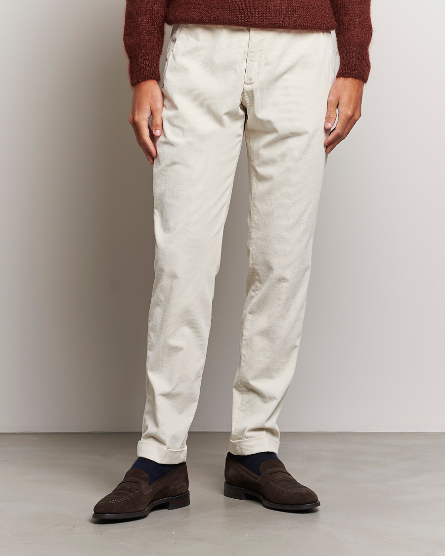Men | Corduroy Trousers | Briglia 1949 | Slim Fit Corduroy Trousers Off White