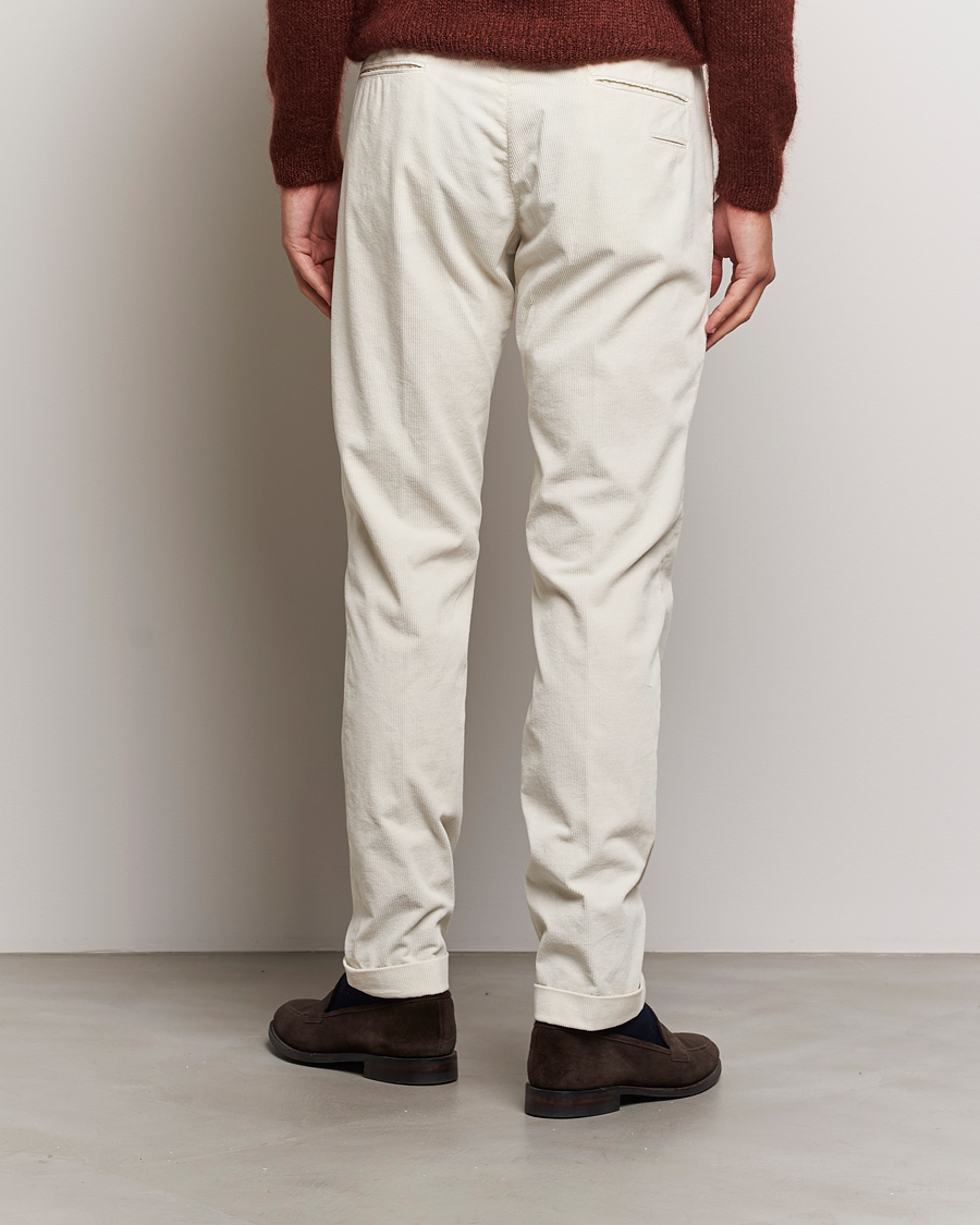 Men | Trousers | Briglia 1949 | Slim Fit Corduroy Trousers Off White