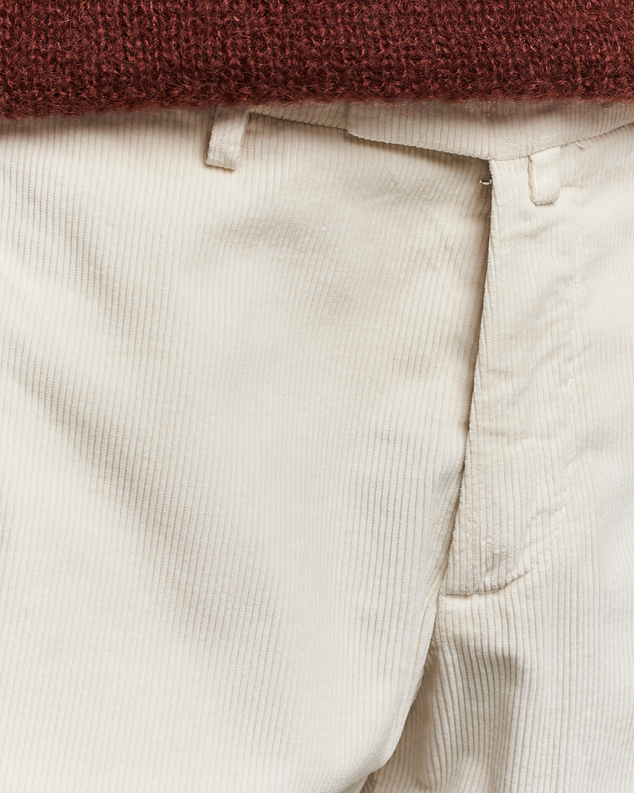 Men | Trousers | Briglia 1949 | Slim Fit Corduroy Trousers Off White