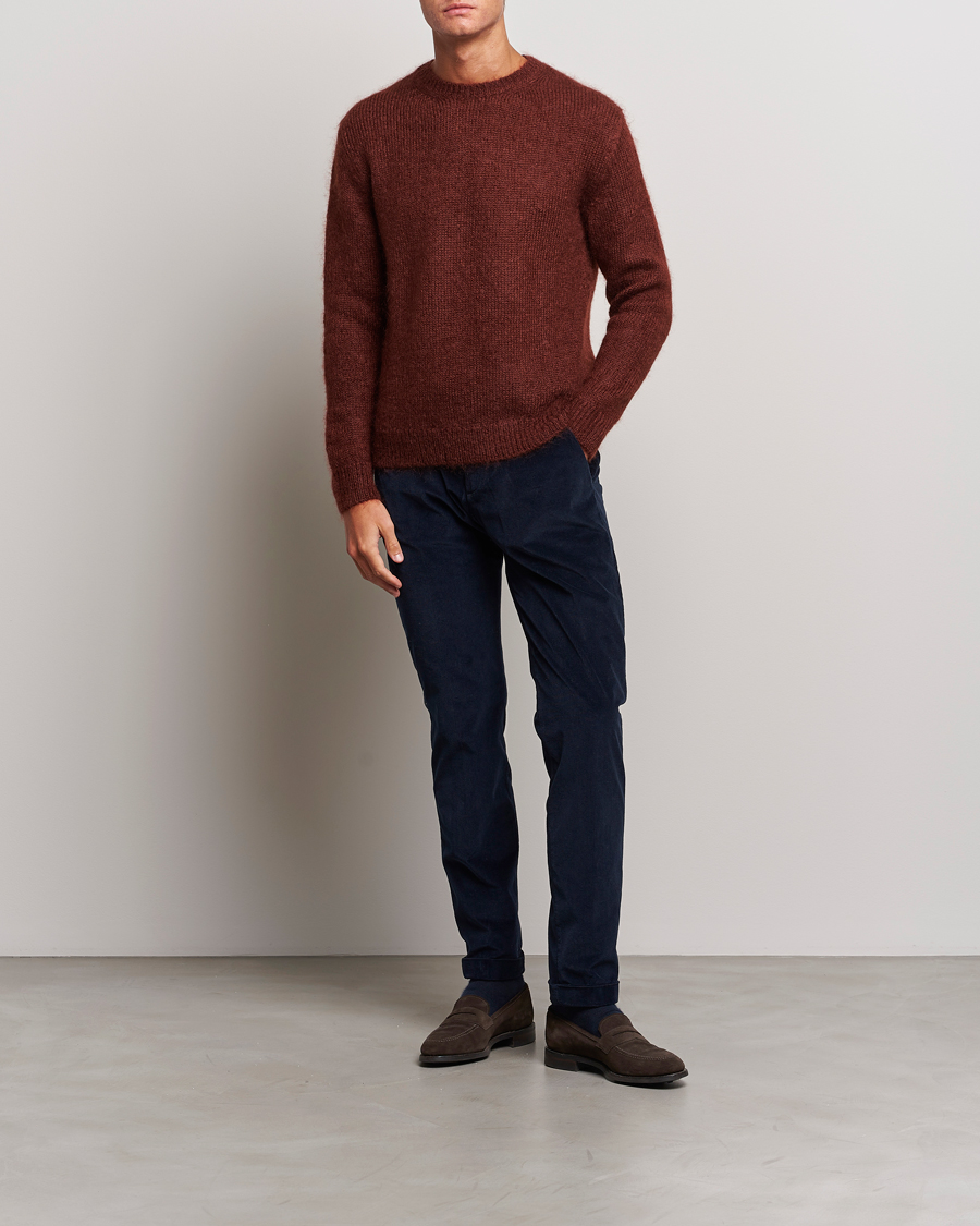 Men | Trousers | Briglia 1949 | Slim Fit Corduroy Trousers Navy