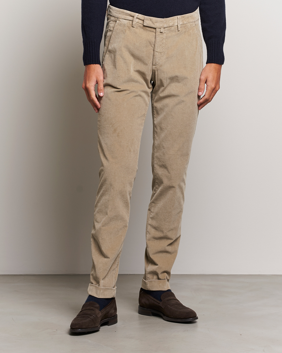 Men | Corduroy Trousers | Briglia 1949 | Slim Fit Corduroy Trousers Beige