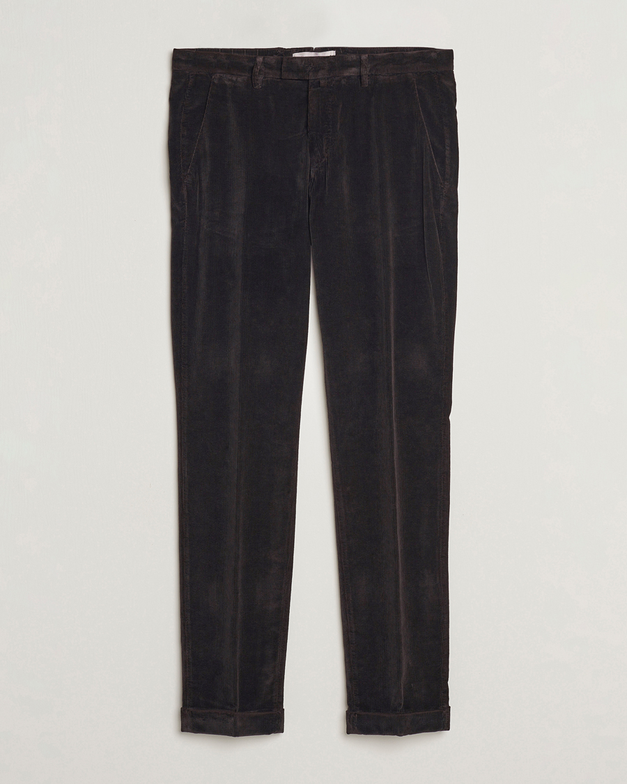 Men | Briglia 1949 | Briglia 1949 | Slim Fit Corduroy Trousers Dark Brown