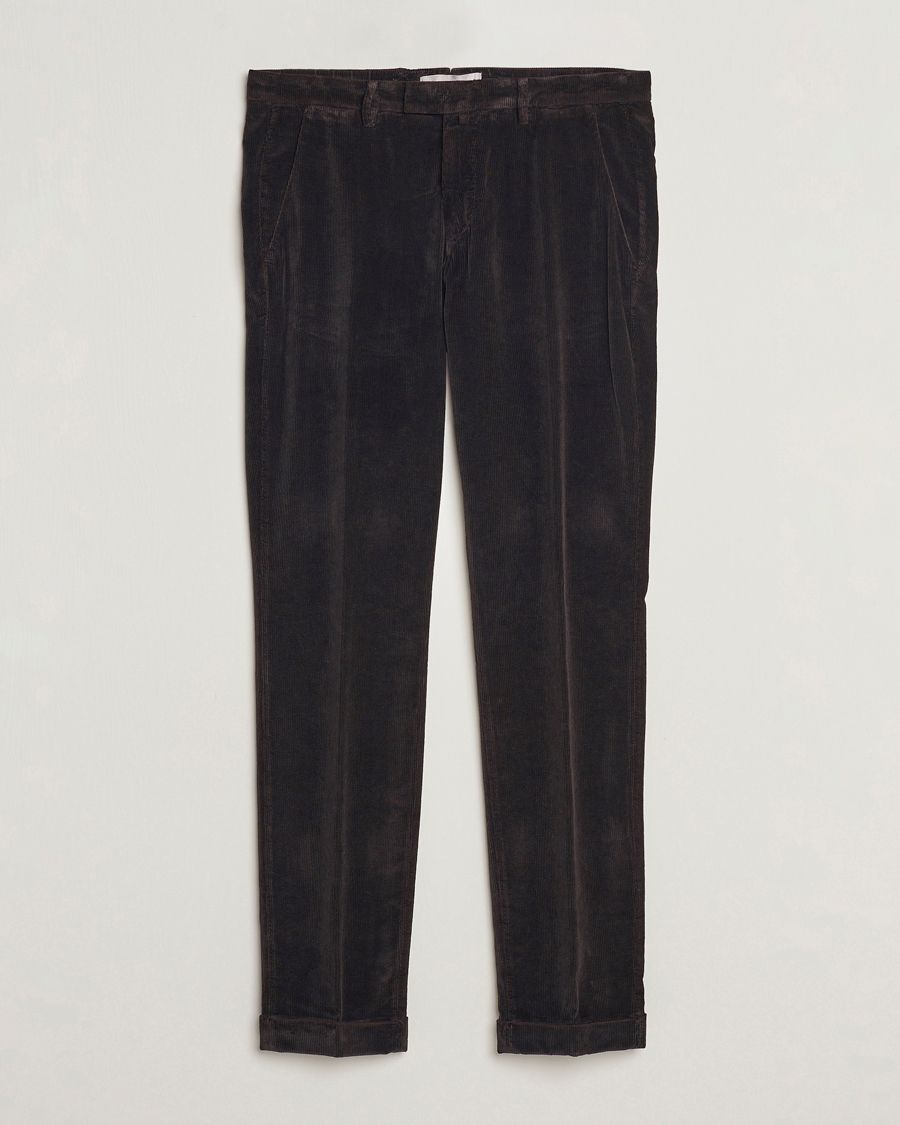 Men | Trousers | Briglia 1949 | Slim Fit Corduroy Trousers Dark Brown