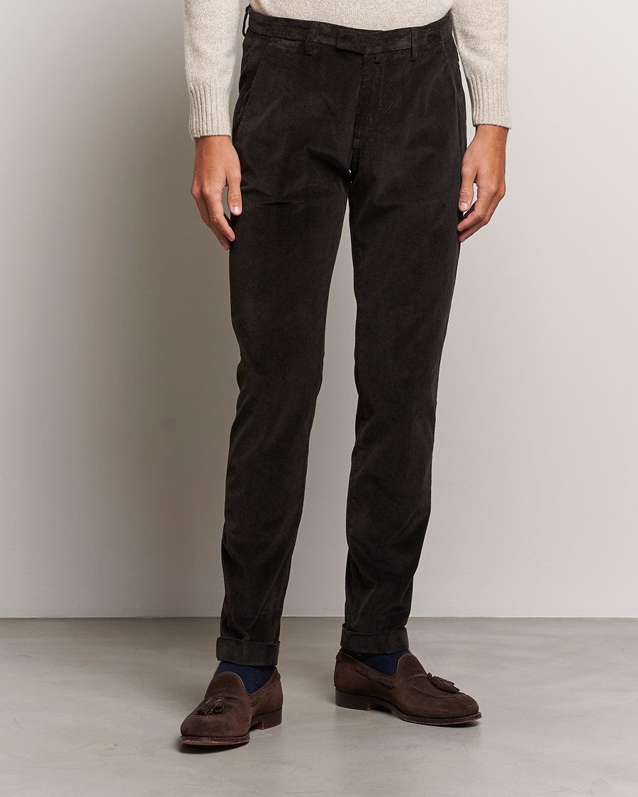 Men | Trousers | Briglia 1949 | Slim Fit Corduroy Trousers Dark Brown