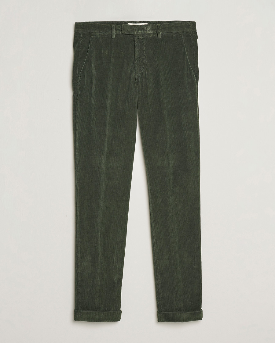 Men | Trousers | Briglia 1949 | Slim Fit Corduroy Trousers Dark Green