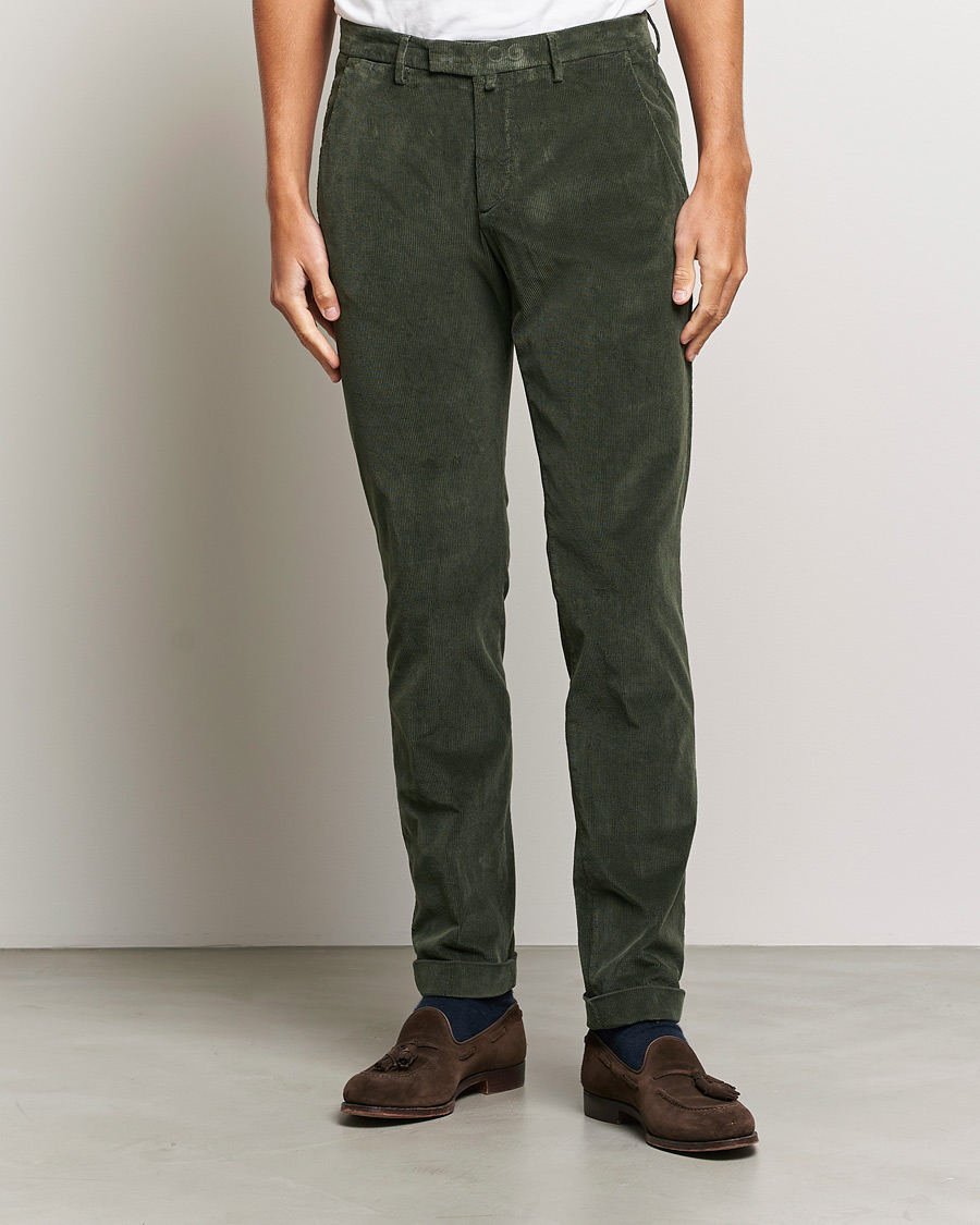 Men | Briglia 1949 | Briglia 1949 | Slim Fit Corduroy Trousers Dark Green