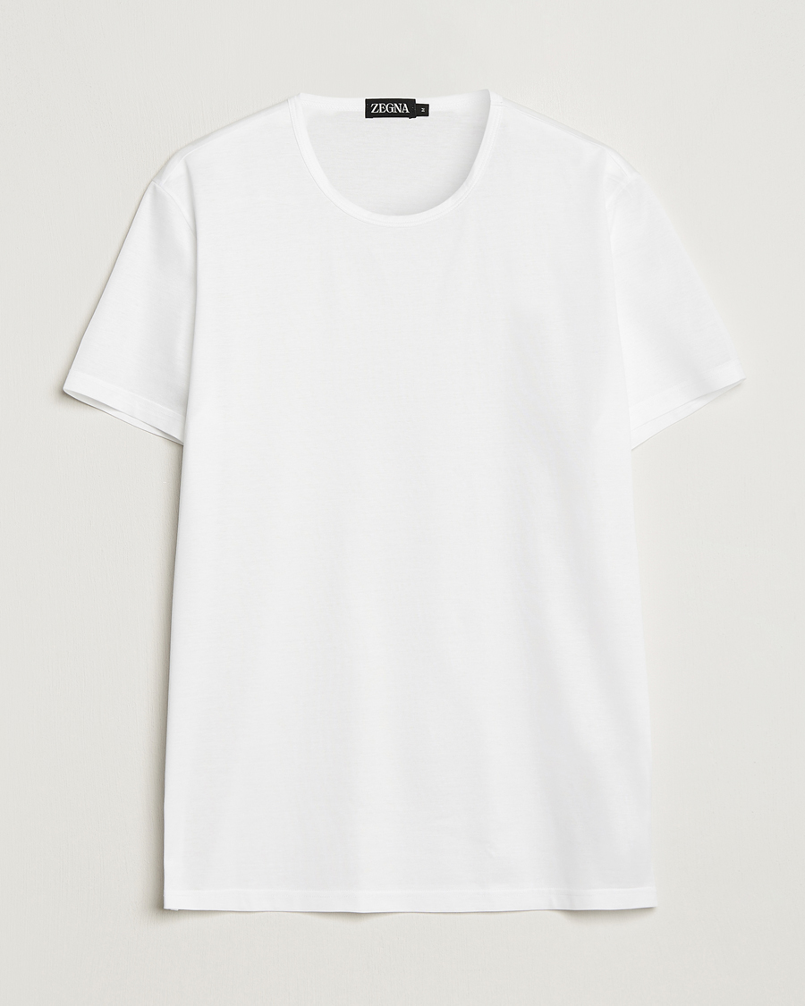 Men | Zegna | Zegna | Filoscozia Pure Cotton Round Neck T-Shirt White