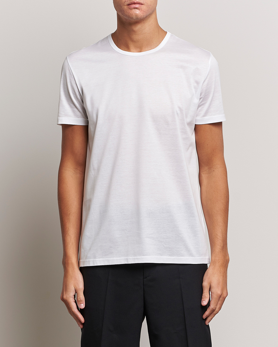 Men | Zegna | Zegna | Filoscozia Pure Cotton Round Neck T-Shirt White