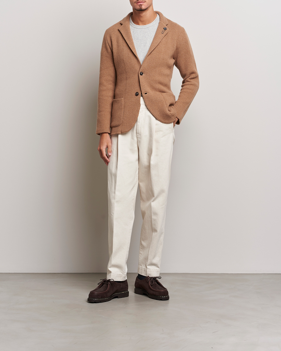 Men | Blazers | Lardini | Knitted Cashmere Blazer Beige