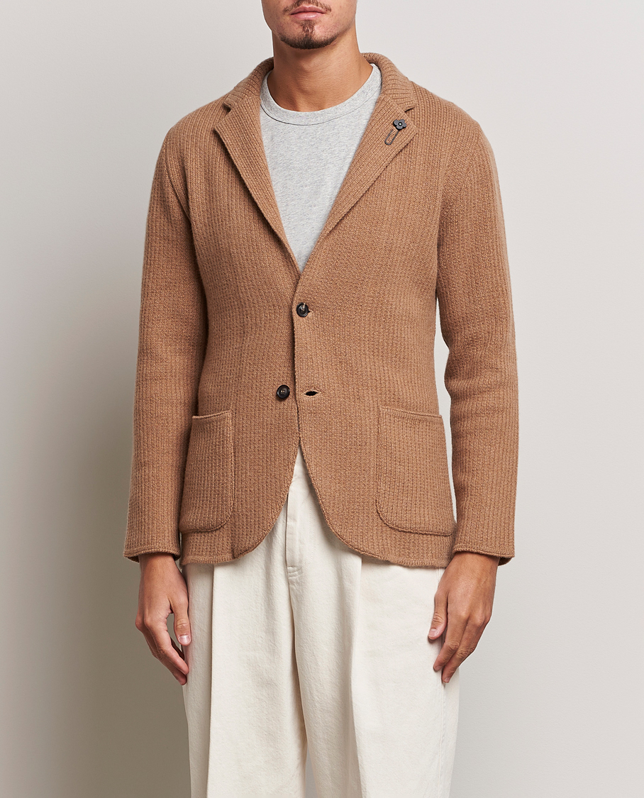 Men | Blazers | Lardini | Knitted Cashmere Blazer Beige