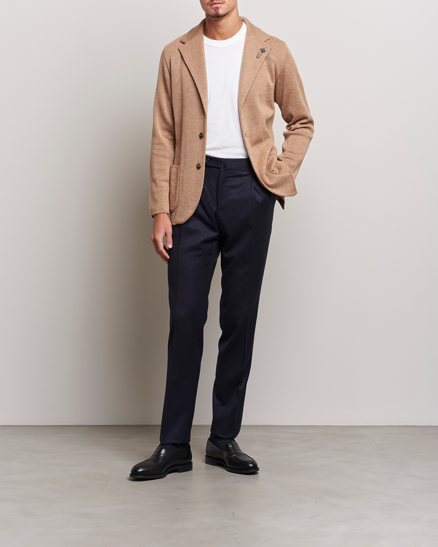 Men | Blazers | Lardini | Knitted Wool Blazer Beige