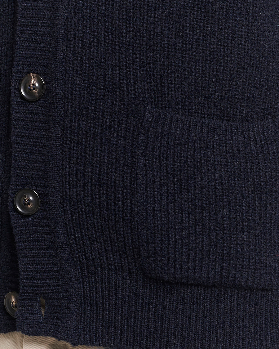 Men | Sweaters & Knitwear | Lardini | Wool/Cashmere Knitted Cardigan Navy
