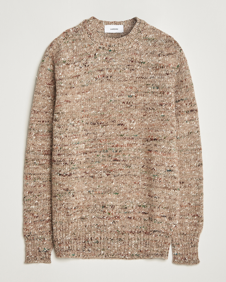 Men | Sweaters & Knitwear | Lardini | Wool/Alpaca/Silk Boucle Roundneck Beige